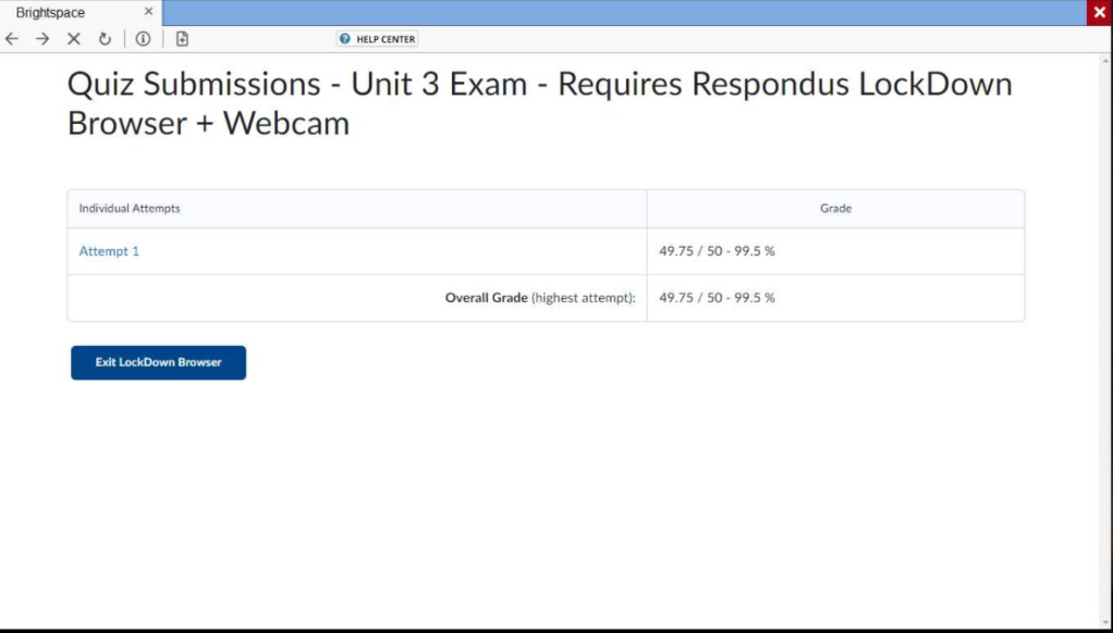 Respondus Lockdown Quiz